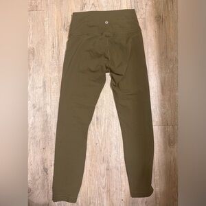 Olive Green Lululemon Leggings 28”